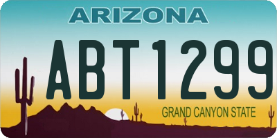 AZ license plate ABT1299