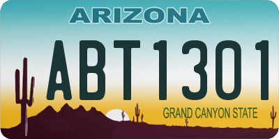 AZ license plate ABT1301