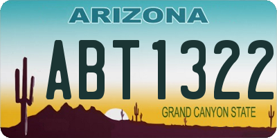 AZ license plate ABT1322
