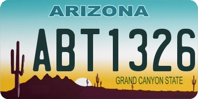 AZ license plate ABT1326
