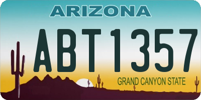 AZ license plate ABT1357