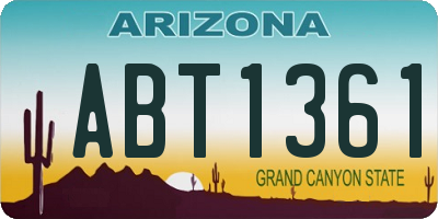 AZ license plate ABT1361