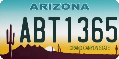 AZ license plate ABT1365