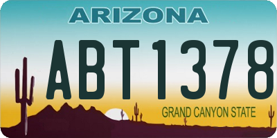 AZ license plate ABT1378