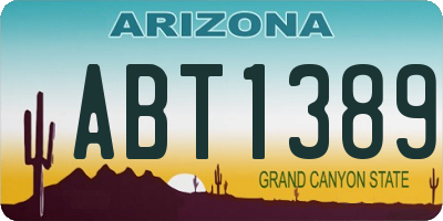 AZ license plate ABT1389