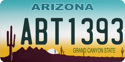 AZ license plate ABT1393