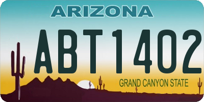 AZ license plate ABT1402