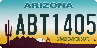 AZ license plate ABT1405