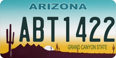 AZ license plate ABT1422