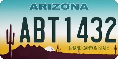AZ license plate ABT1432