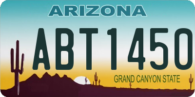 AZ license plate ABT1450