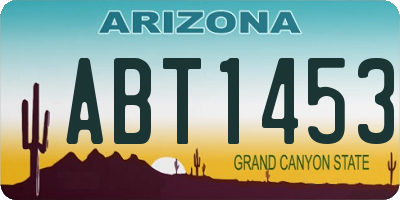AZ license plate ABT1453