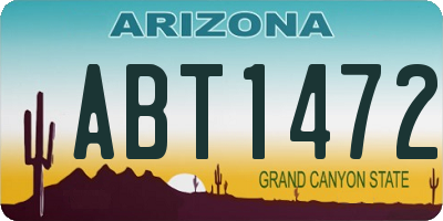 AZ license plate ABT1472