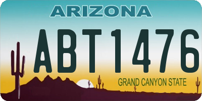 AZ license plate ABT1476