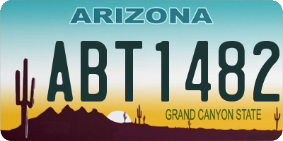 AZ license plate ABT1482