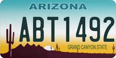 AZ license plate ABT1492