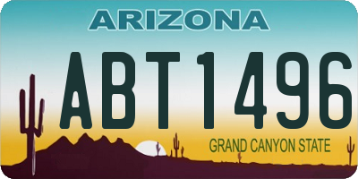 AZ license plate ABT1496