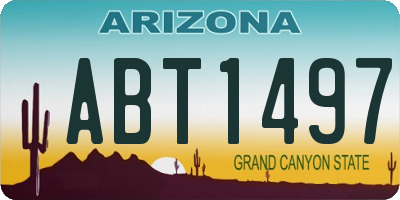 AZ license plate ABT1497
