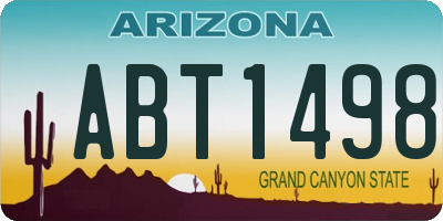 AZ license plate ABT1498