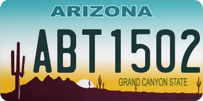 AZ license plate ABT1502