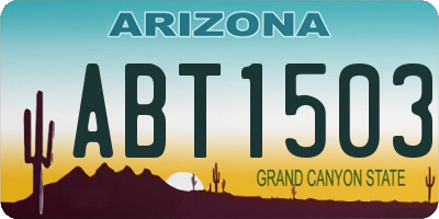 AZ license plate ABT1503