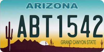 AZ license plate ABT1542