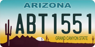 AZ license plate ABT1551