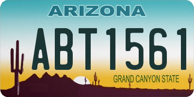 AZ license plate ABT1561