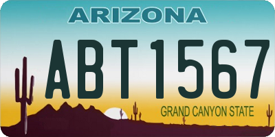 AZ license plate ABT1567