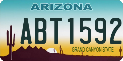 AZ license plate ABT1592
