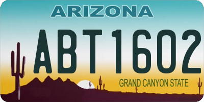AZ license plate ABT1602