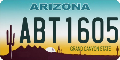 AZ license plate ABT1605