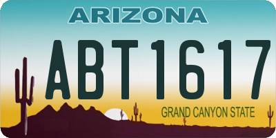 AZ license plate ABT1617