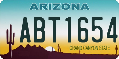 AZ license plate ABT1654