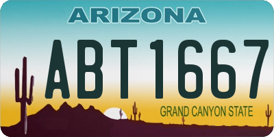 AZ license plate ABT1667
