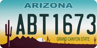 AZ license plate ABT1673