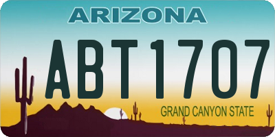 AZ license plate ABT1707