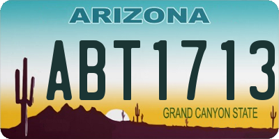 AZ license plate ABT1713