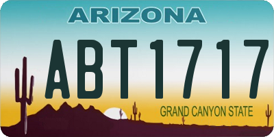 AZ license plate ABT1717