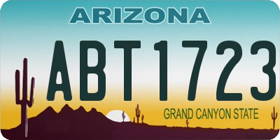 AZ license plate ABT1723