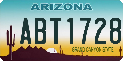 AZ license plate ABT1728