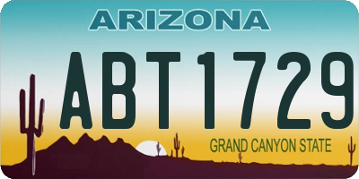 AZ license plate ABT1729