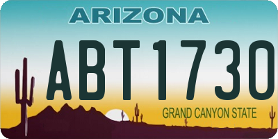 AZ license plate ABT1730