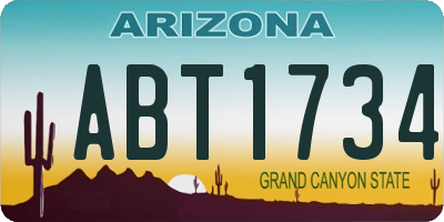 AZ license plate ABT1734