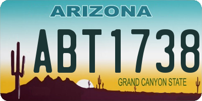 AZ license plate ABT1738