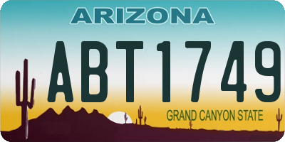 AZ license plate ABT1749