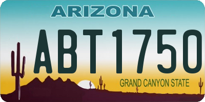 AZ license plate ABT1750