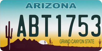 AZ license plate ABT1753