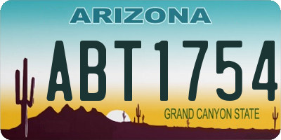 AZ license plate ABT1754