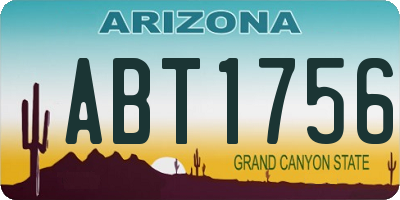 AZ license plate ABT1756
